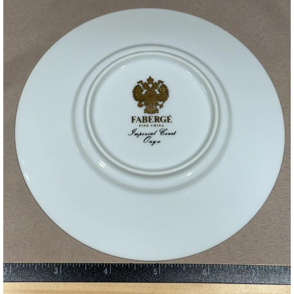 Faberge China‎ Imperial Court Onyx Saucer Only Replacement, Black, Round, Gold